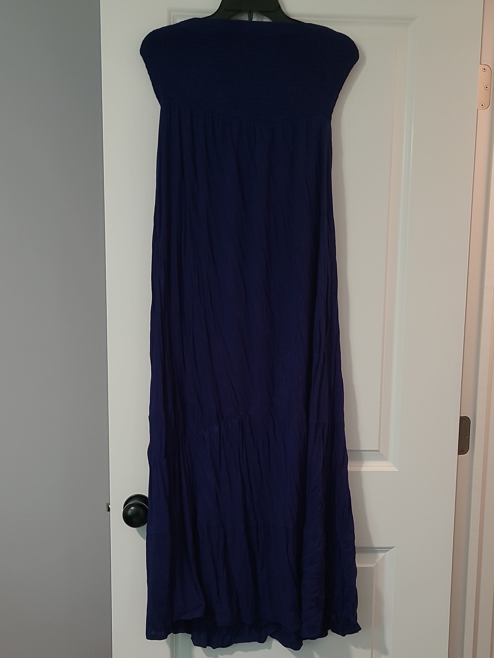 Strapless Navy Blue Maxi Dress - Women's Summer Dress